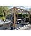 Douglas pergola 324x324cm met harmonicadoek waterdoorlatend 290x300cm