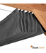 Douglas pergola 404x394cm met harmonicadoek waterdoorlatend 370x370cm