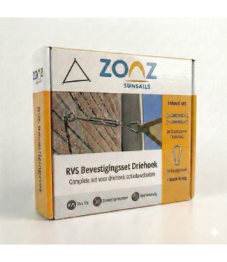 Bevestigingsset rvs voor driehoek schaduwdoek