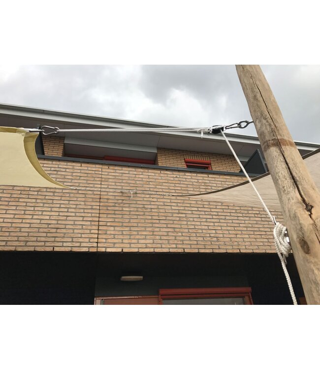 Bevestigingsmateriaal rvs voor schaduwdoek, katrolset