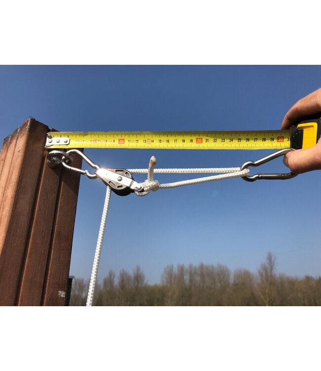 Bevestigingsmateriaal rvs voor schaduwdoek, katrolset