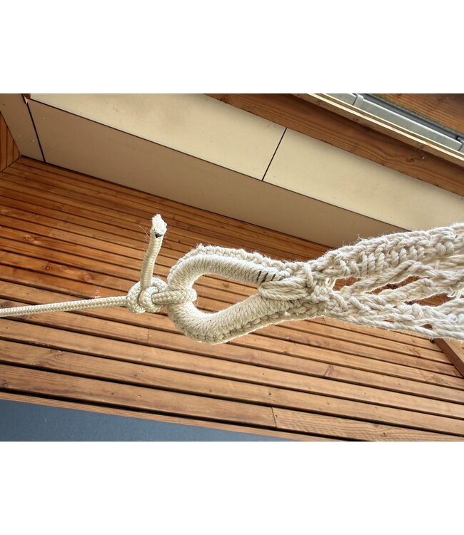 Macramé schaduwdoek driehoek voor schaduw, sfeer en decoratie 3x3x3m