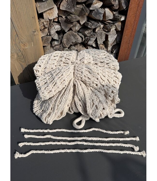 Macramé schaduwdoek rechthoek voor schaduw, sfeer en decoratie 3x4m