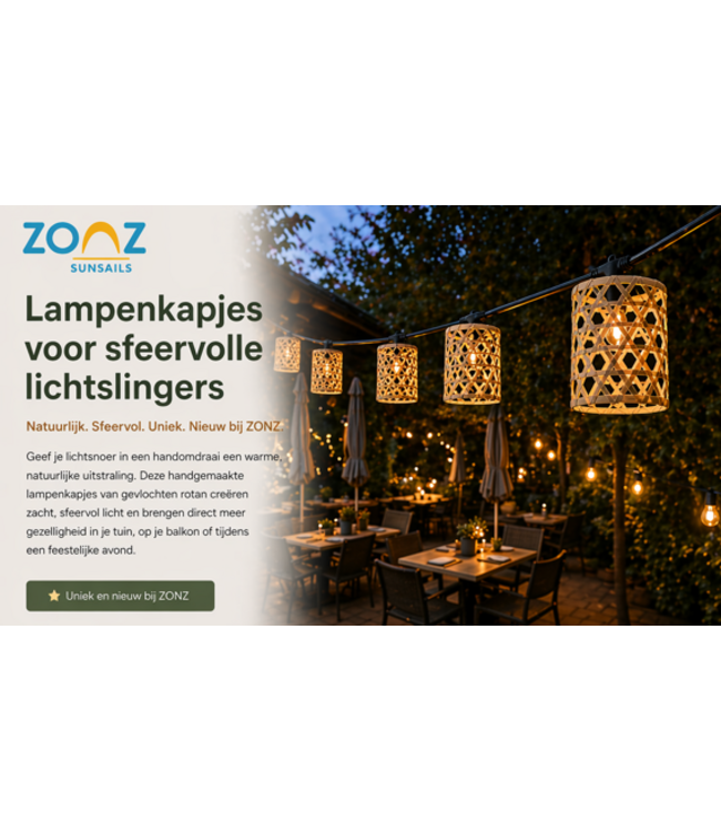 Sfeervolle lampenkapjes voor lichtsnoer