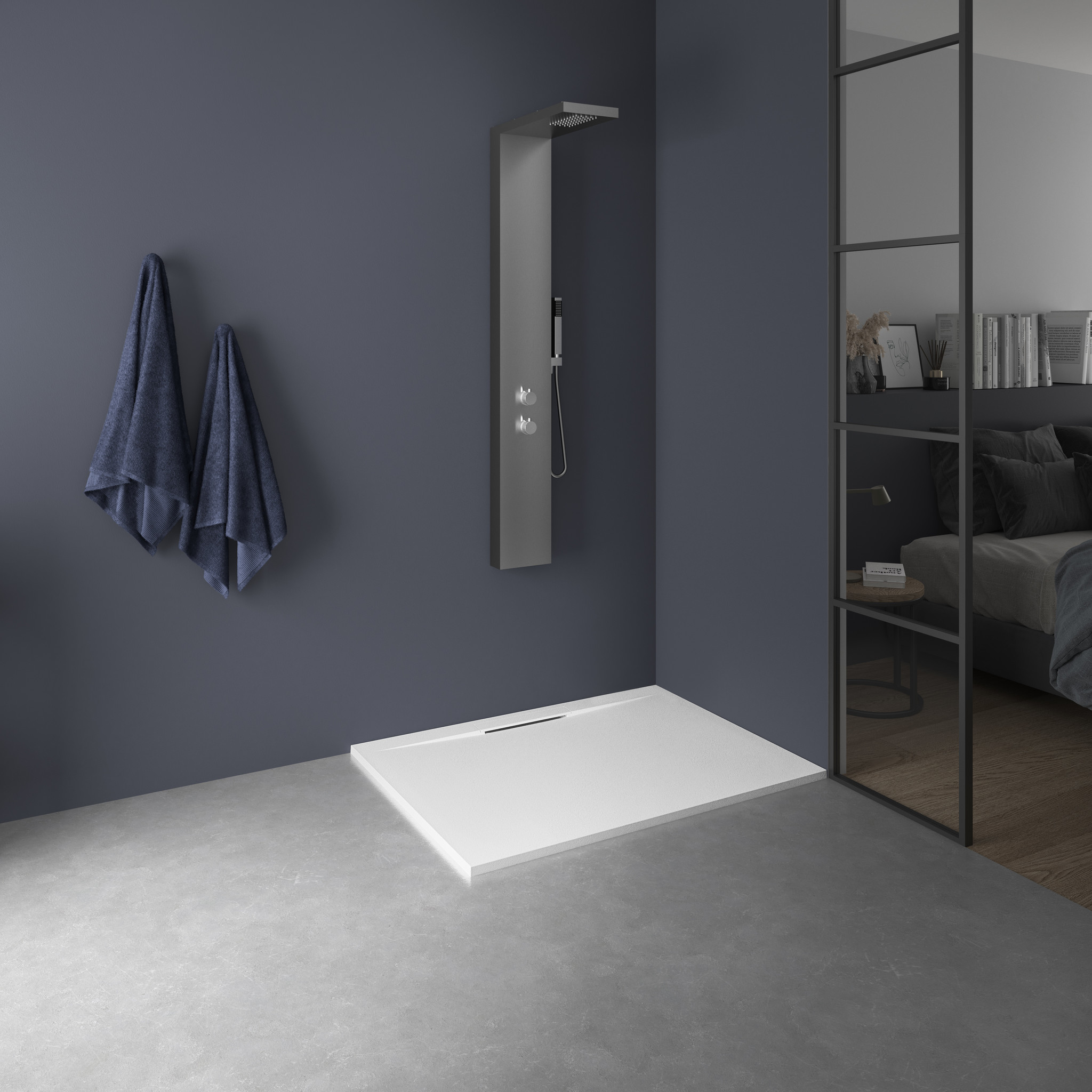 KINELINE douchebak 120x80 cm Wit mineraalcomposiet