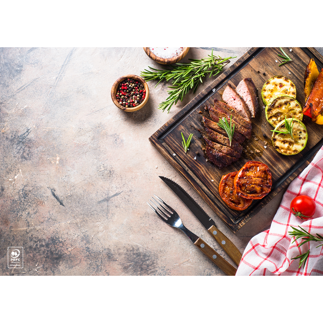Placemat Snijplank met vlees, groenten en kruiden