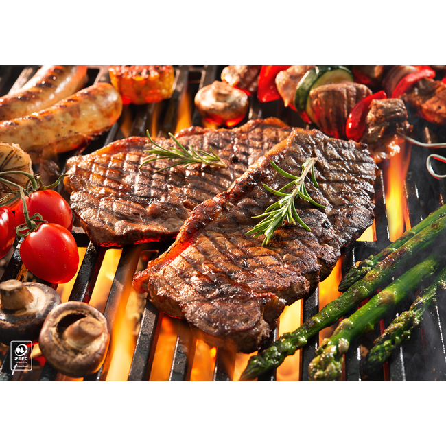 Placemat BBQ met vlees & groenten