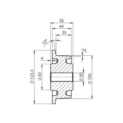 Grauguss Spurkranzrolle 100 mm - 800 kg