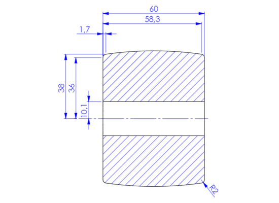 Gussnylonrad 80 mm - Gleitlager - 1000 kg