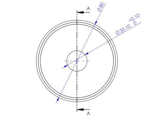 Gussnylonrad 80 mm - Gleitlager - 1000 kg