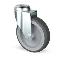 Edelstahl Lenkrollen 75 mm Gummi - 60 kg