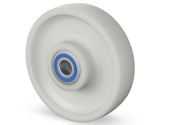 Polyamidrad 125 mm - Edelstahl-Kugellager 12 mm - 700 kg