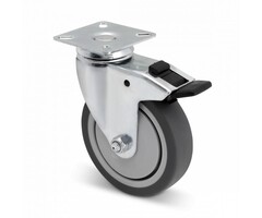 TPR-Gummi Lenkrollen mit Bremse 100 mm - 80 kg