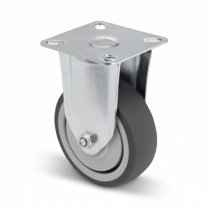Apparate-Bockrolle 75 mm - Gleitlager - Platte - 60 kg