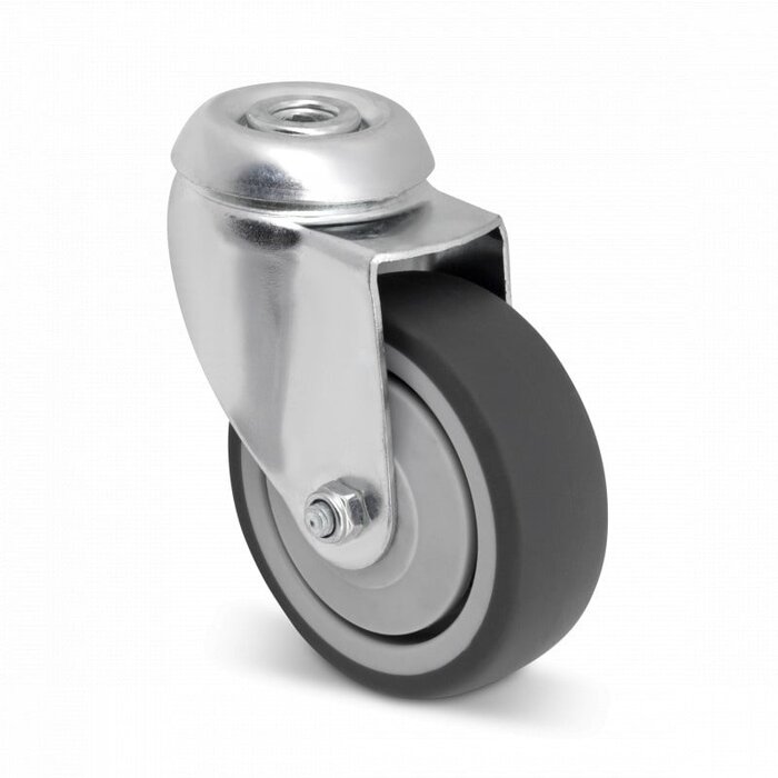 Gummilenkrolle 75 mm - Kugellager - 60 kg