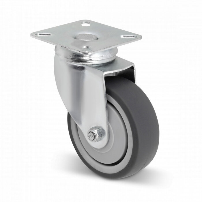 Gummilenkrolle 75 mm - Kugellager - 60 kg