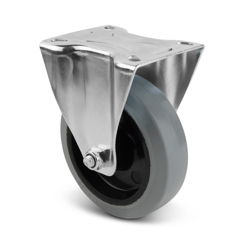 Elastisch Gummi Bockrolle 125 mm - Rollenlager - 220 kg