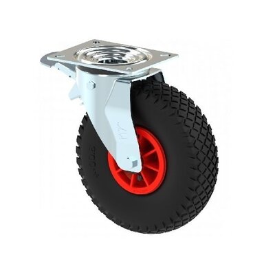 Lenkrollen mit Bremse 260 mm - Massiv PU - 150 kg
