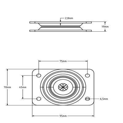 Druckkugellager 95x70 mm - 280 kg