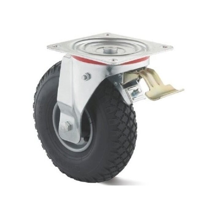 Lenkrollen mit Bremse 260 mm - Luftreifen - 150 kg