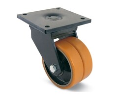 PU Doppel Lenkrolle 200 mm - 2200 kg