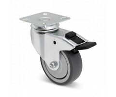 TPR-Gummi Lenkrollen mit Bremse 75 mm - 60 kg