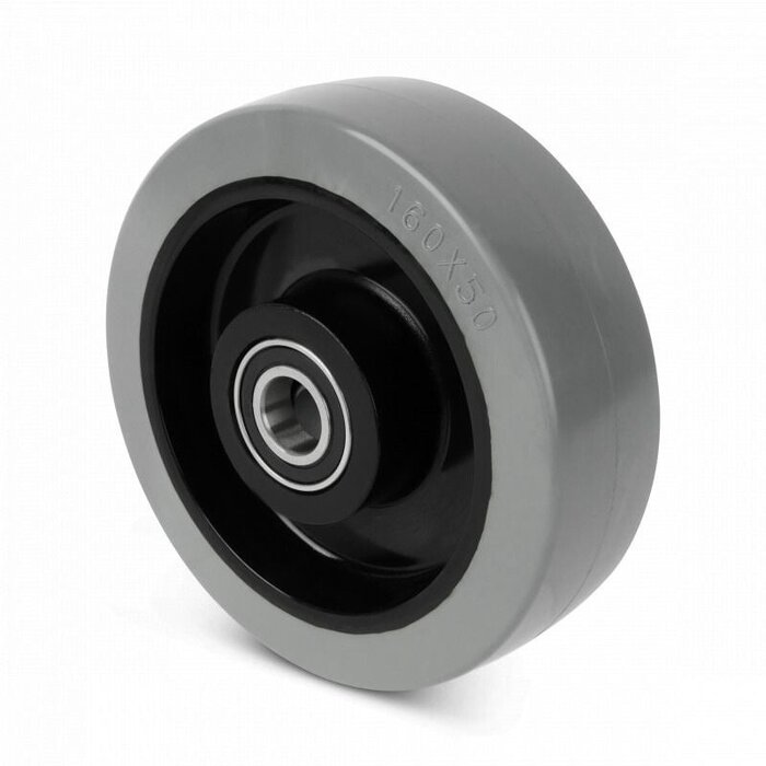 Gummirad 160 mm - Kugellagerbohrung 20 mm - 350 kg