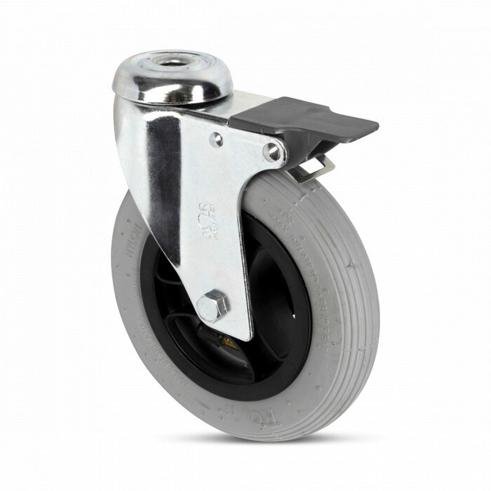 Luftbereifung Lenkrolle mit Bremse 150 mm Rillenprofil 4PR - 50 kg