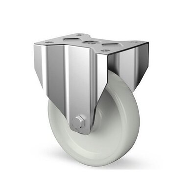 Derby Ruote Edelstahl Schwerlast Bockrolle 200 mm - Nylon - 900 kg