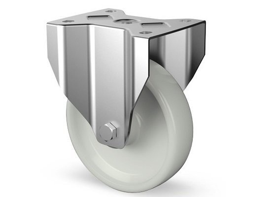 Derby Ruote Edelstahl Schwerlast Bockrolle 200 mm - Nylon - 900 kg