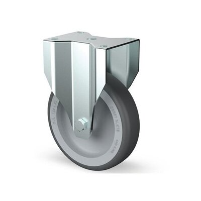 Derby Ruote Bockrolle aus Edelstahl 80 mm - Gummi - 60 kg