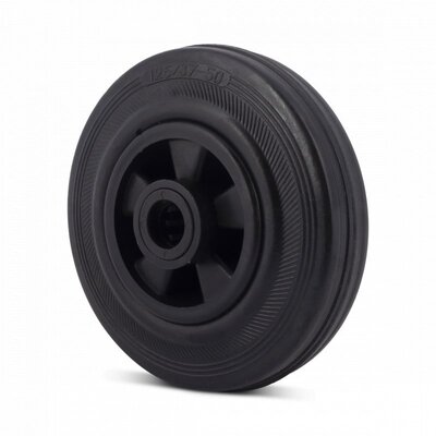 Gummirad 125 mm - Rollenlagerbohrung 15 mm - 100 kg