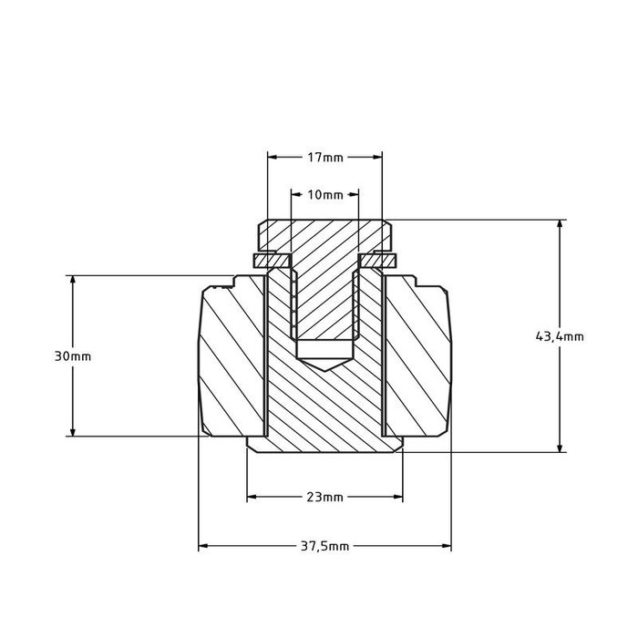 Führungsrolle 37,5 mm Schiebetor - Polyamid - 90 kg