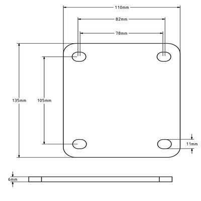 Montageplatte 135x110 / 6 mm