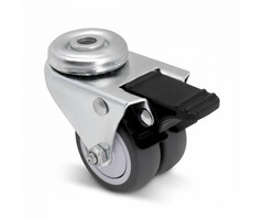 Doppel Lenkrolle mit Bremse 50 mm - 80 kg
