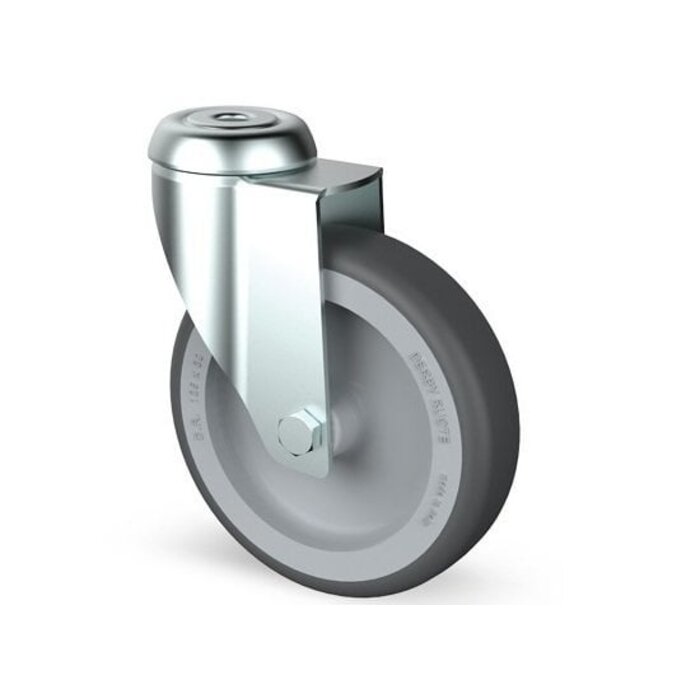 Derby Ruote Edelstahl Lenkrolle 100 mm - Gummi - 80 kg