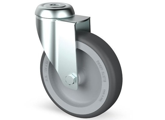 Derby Ruote Edelstahl Lenkrolle 100 mm - Gummi - 80 kg