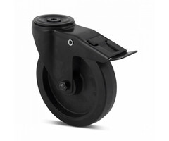 Schwarze Lenkrolle mit Bremse 200 mm - 400 kg