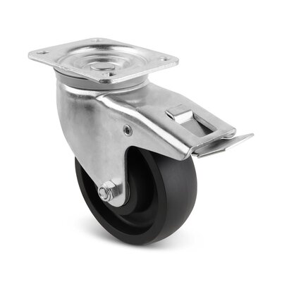 Schwerlast-Lenkrollen mit Bremse aus Nylon 200 mm - 1000 kg