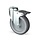 Lenkrollen mit Bremse aus Edelstahl 100 mm - Gummi - 80 kg