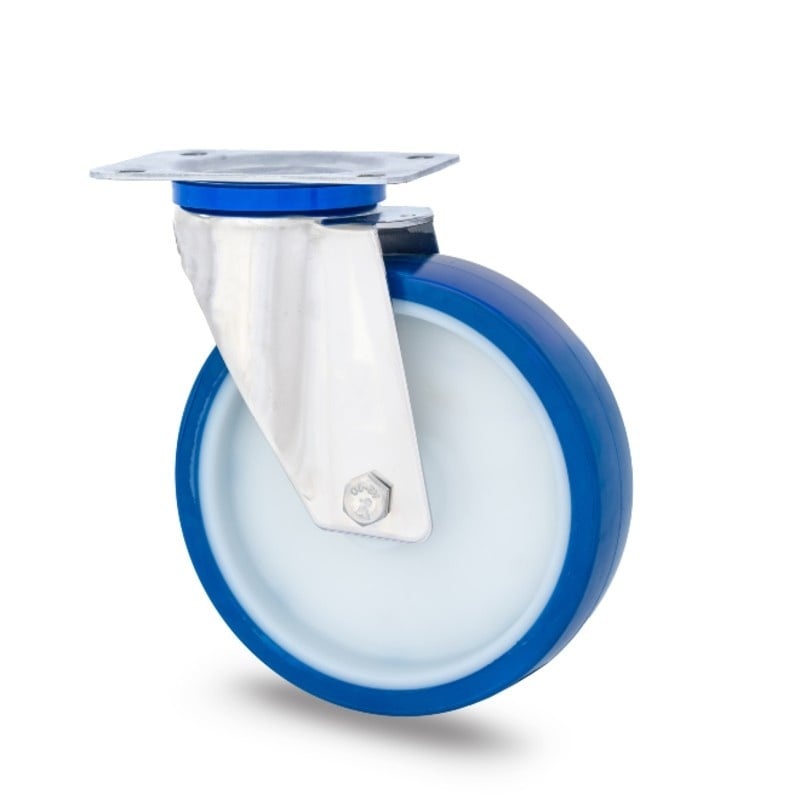 Edelstahl Lenkrolle 125 mm - Rollenlager - 200 kg