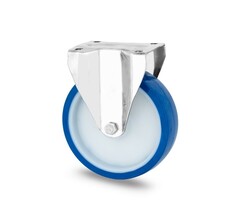 Bockrolle aus Edelstahl 100 mm PU - 150 kg