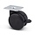 Schwarze Möbelrolle mit Bremse 75 mm - Platte 70x58 mm - 75 kg
