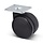 Schwarze Möbelrolle 75 mm - Platte 70x58 mm - 75 kg
