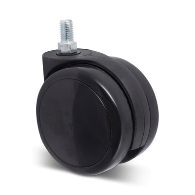 Schwarze Möbelrolle 75 mm - M10 - 75 kg