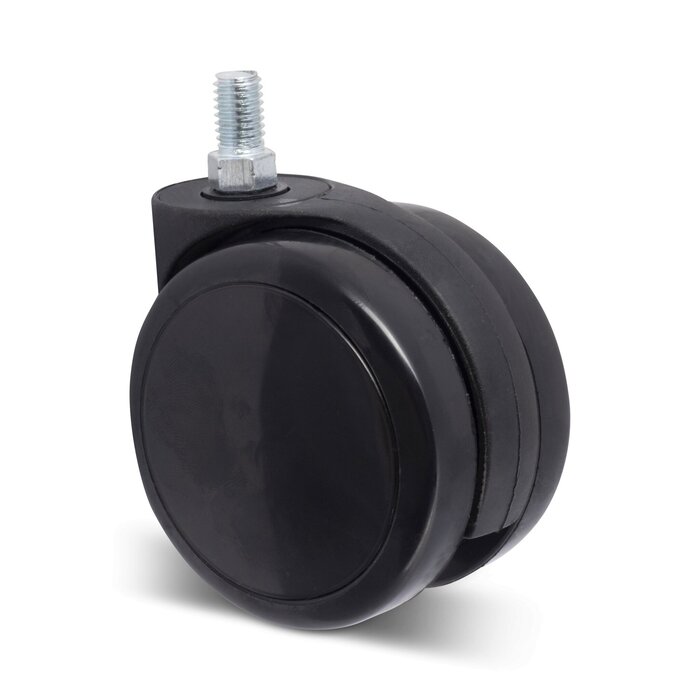 Schwarze Möbelrolle 75 mm - M10 - 75 kg