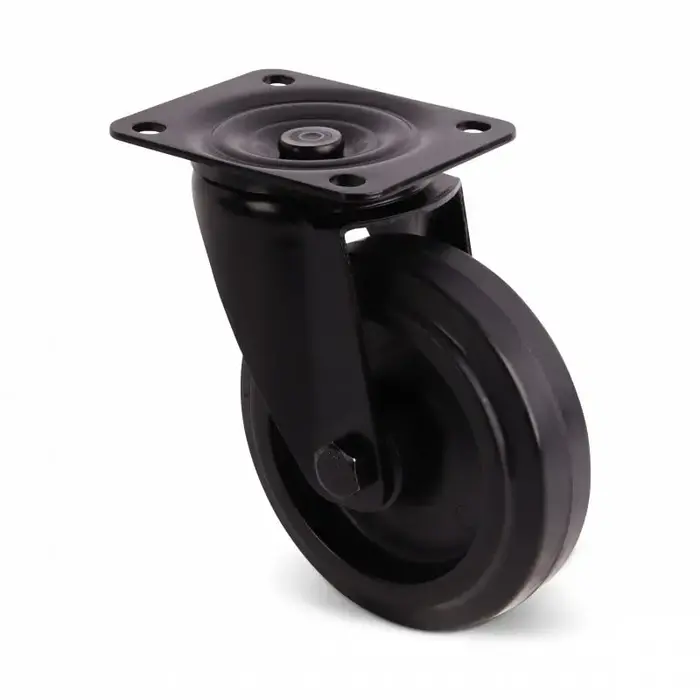 Schwarze Lenkrolle 80 mm - Rollenlager - 100 kg