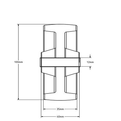 Hitzebeständiges Rad 100 mm - bis +300 °C - 190 kg