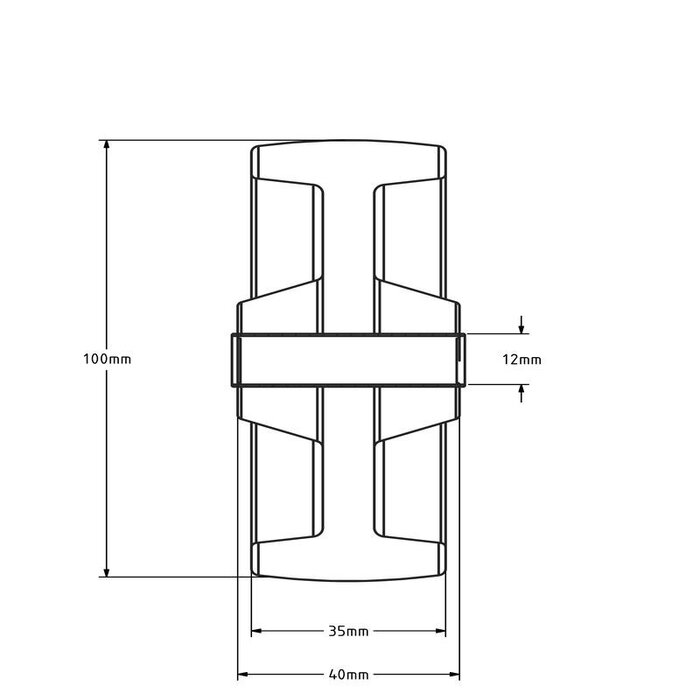 Hitzebeständiges Rad 100 mm - 300 Grad - 190 kg