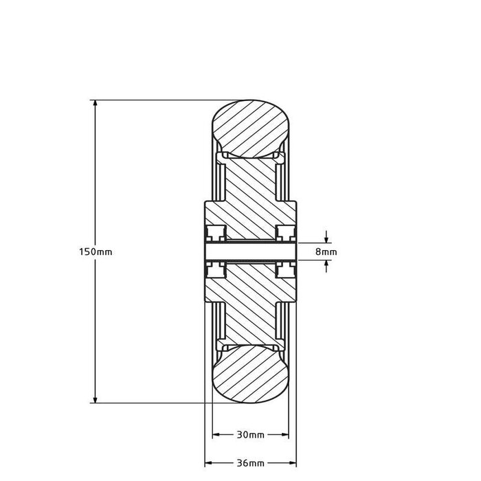 Luftrad 150x30 mm Rillenprofil 4PR - 50 kg